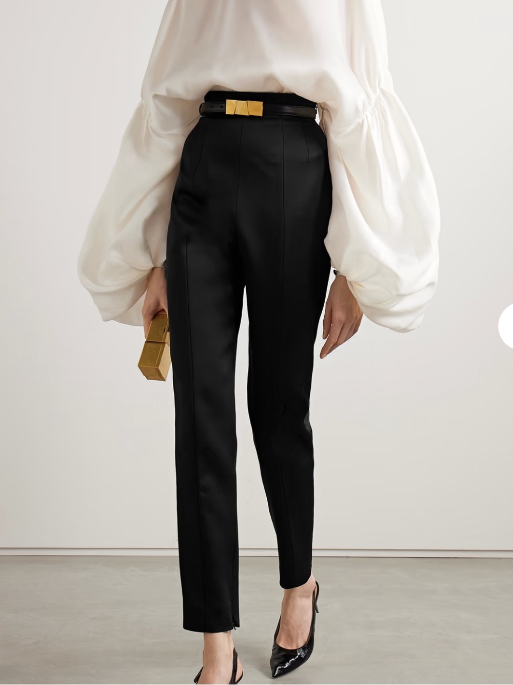 KHAITE Cigarette-Style Lenn black pants 6 NWOT